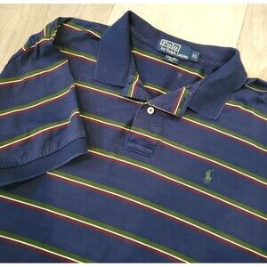 Polo Ralph Lauren Pima Cotton Shirt Mens XL Short Sleeve Stripe Pony Preppy Peru